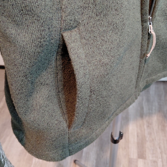 Cabela's Women Olive Green Fair Isle Patterned Sleeve Fleece Lined Full Zip Sz L - Picture 11 of 16